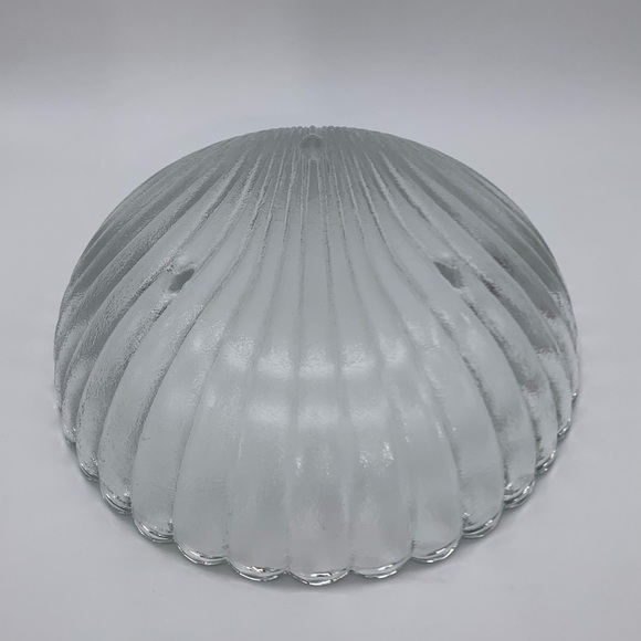 Vtg. 1983 Leonard Chip & Dip Serving Set Large Clear Shell With Scalloped Edge - Picture 7 of 12